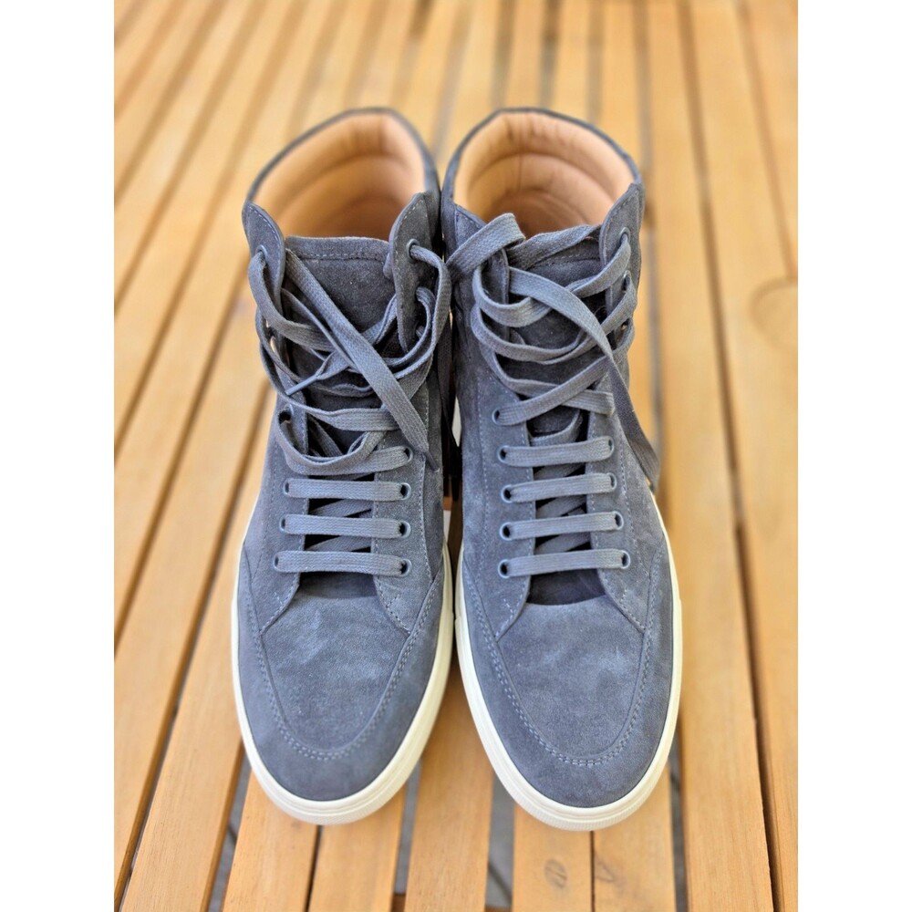 KOIO Primo Roccia High Top Sneakers Mens 11 EU 44 Gray Suede Italy Luxury